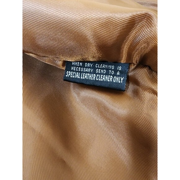 Vintage Wilsons Pelle Studio Classics Leather Jacket Womens L Coat Tan Buttons - Picture 10 of 15